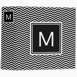 Classeur Chevrons noirs et blancs modernes avec le