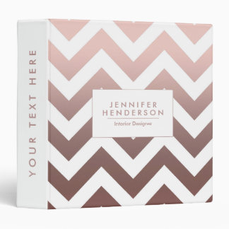 Classeur Chevrons roses en or