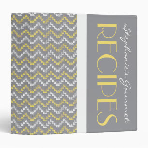 Classeur Chevrons Zigzag Gris et Jaune Diamant Recette