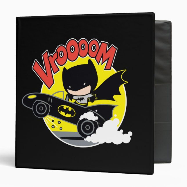 Classeur Chibi Batman Dans Le Batmobile (Devant/Intérieur)