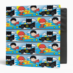 Classeur Chibi Flash, Superman et Batman Racing Motif
