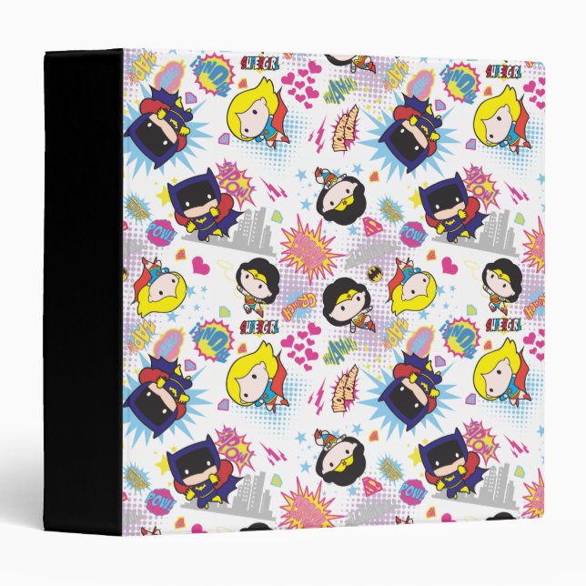 Classeur Chibi Super Heroine Motif (Devant/Côté)