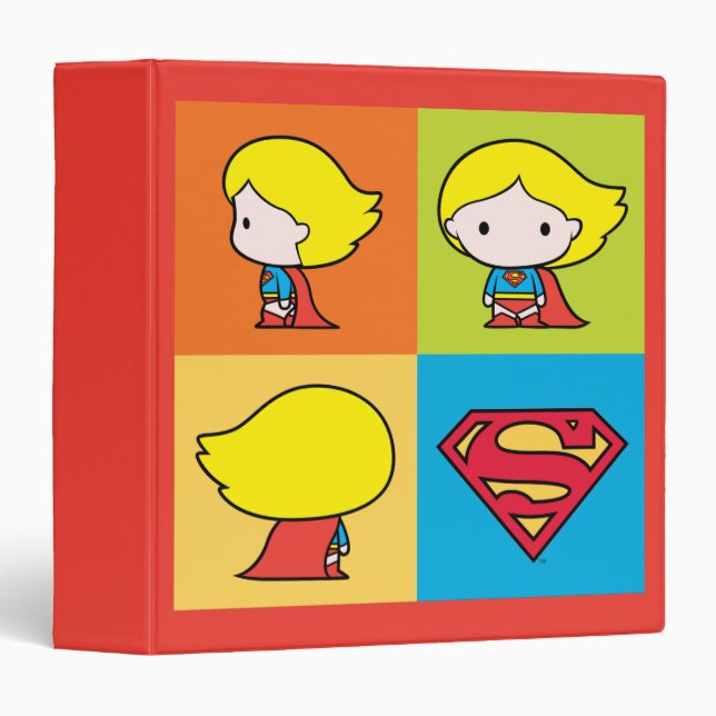 Classeur Chibi Supergirl retournement de caractère (Devant/Côté)