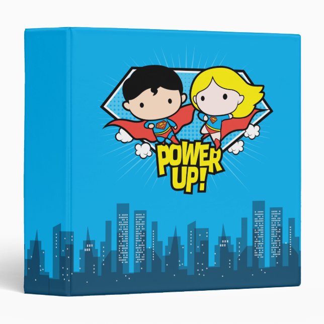 Classeur Chibi Superman & Chibi Supergirl Power Up! (Devant/Côté)
