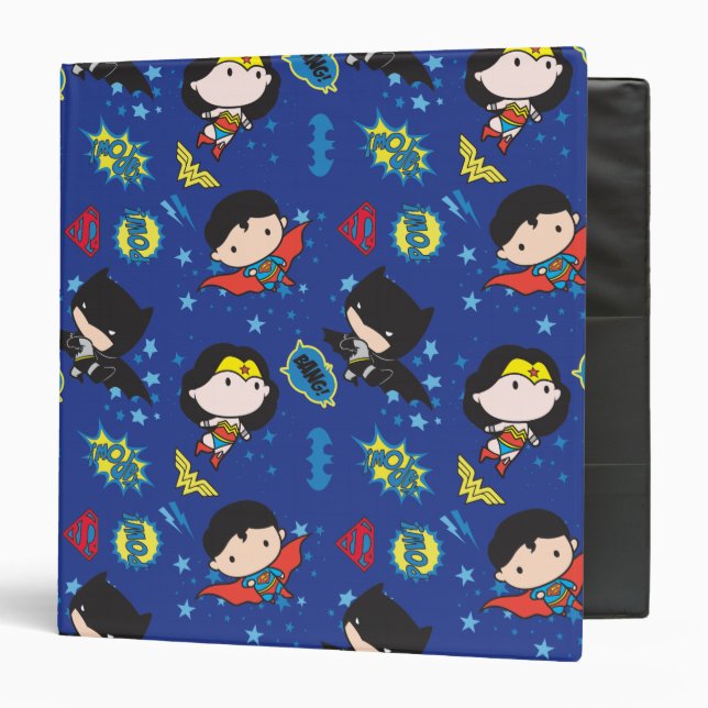 Classeur Chibi Wonder Woman, Superman et Batman Motif (Devant/Intérieur)