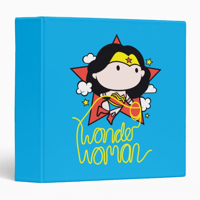 Classeur Chibi Wonder Woman Voler Avec Lasso (Devant/Côté)