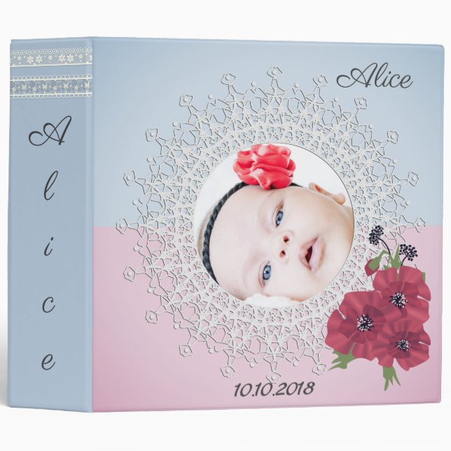 Classeur Chic album photo pour petite fille (Devant/Côté)