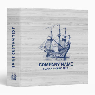 Classeur Chic Bleached Bois & Marine-Blue Vind Bateau à voi