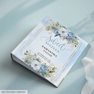 Classeur Chic Boho Bleu Clair Crème Eucalyptus Floral Douce