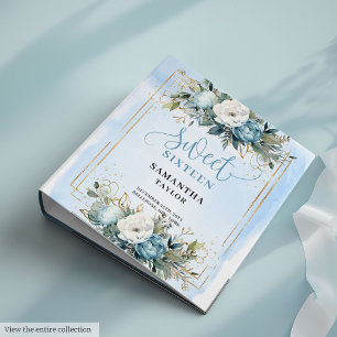 Classeur Chic Boho Fleurs Bleu Clair Crème Sweet Seize
