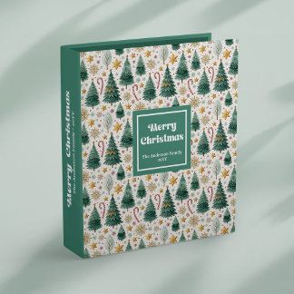Classeur Chic Christmas trees red green gold memory binder