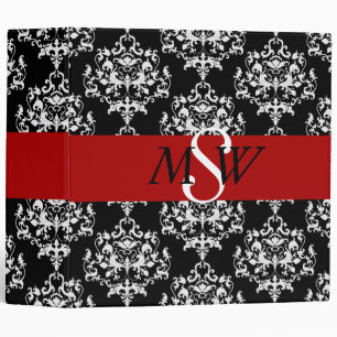 Classeur chic de monogramme de damassé
