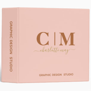 Classeur Chic Elegant Blush Pink Business Nom
