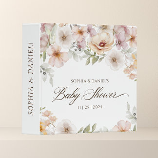 Classeur Chic Floral Aquarelle Baby shower photo Album