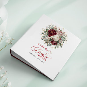 Classeur Chic Marsala Floral Doré Mariage Souvenir