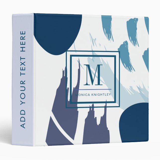 Classeur Chic Monogram Pastel Abstrait (Devant/Côté)