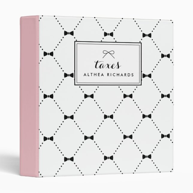 Classeur Chic Motif noir et blanc vaches Personnalisé (Devant/Côté)