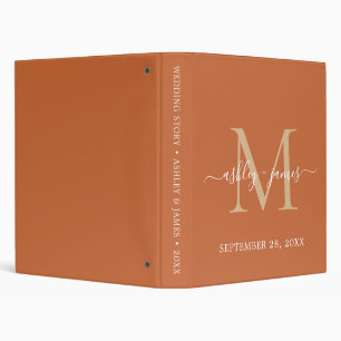 Classeur Chic or Monogramme Script Burning Orange Mariage