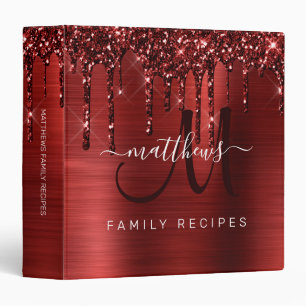 Classeur Chic Red Dripping Parties scintillant Metal Family