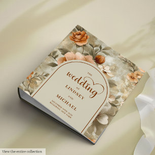 Classeur Chic Rustique Bohème Neutre Beige Olive Floral Mém