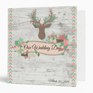 Classeur Chic rustique bois cerf Mariage Antler