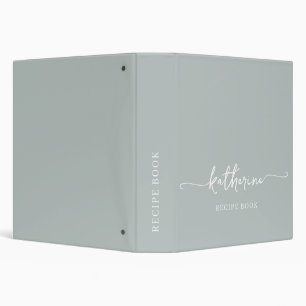 Classeur Chic Sage Green Monogram Livre de cuisine Recette