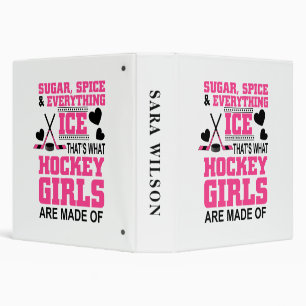 Classeur chic sucre et épices filles hockey sur glace