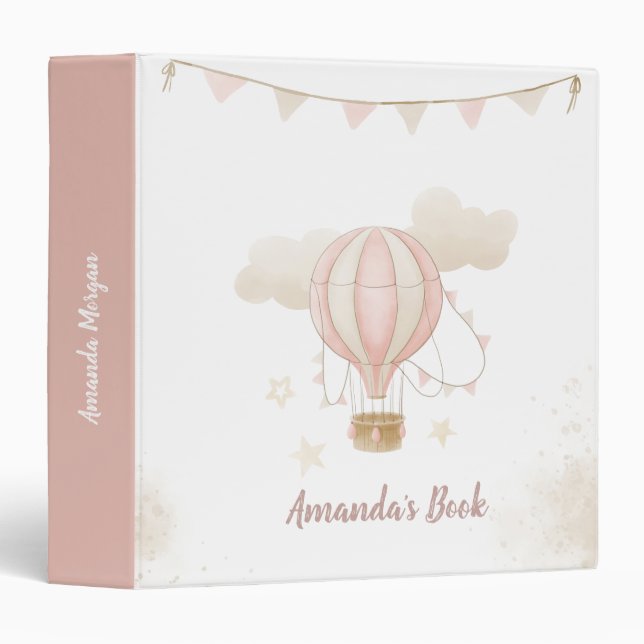 Classeur Chic Swan, Étoiles, Princesse (Devant/Côté)