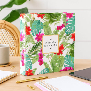 Classeur Chic Tropical Print Watercolor Designer