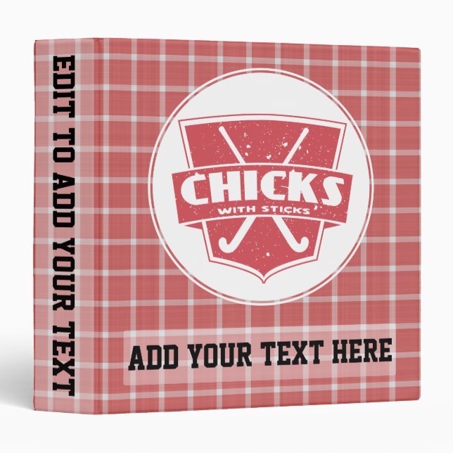 Classeur Chicots de hockey de terrain avec bâtons 3 Classeu (Devant/Côté)