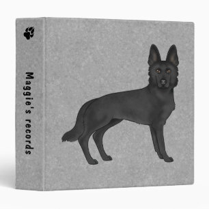 Classeur Chien Berger Allemand Noir Et Texte Personnalisé G