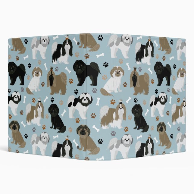 Classeur Chien Chien Chien Chien Chien Chien Paws et Os (Arrière-plan)