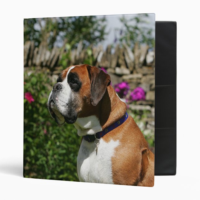 Classeur Chien de boxeur en fleurs (Devant/intérieur)