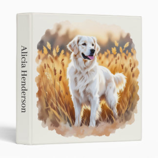 Classeur Chien Retriever Golden Blanc