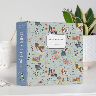 Classeur Chiens mignons Animaux Blue Baby book