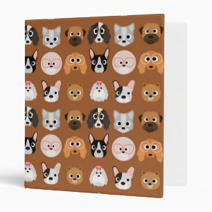 Classeur Chiens mignons sur le brun
