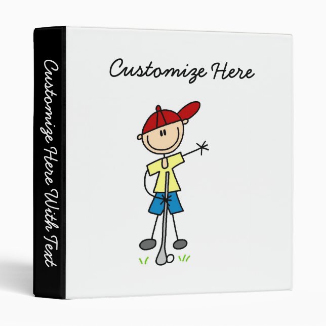 Classeur Chiffre masculin golfeur de bâton (Devant/Côté)