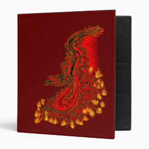 Classeur Chine Dragon rouge et or design