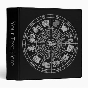 Classeur Chine Horoscope Zodiac Wheel Texte personnel