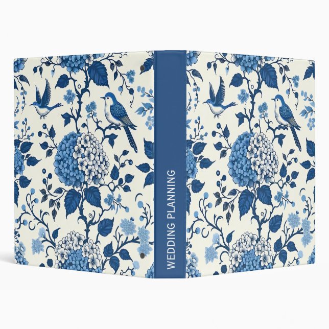 Classeur Chinoiserie Chic Bleu et Blanc Mariage Planificati (Arrière-plan)