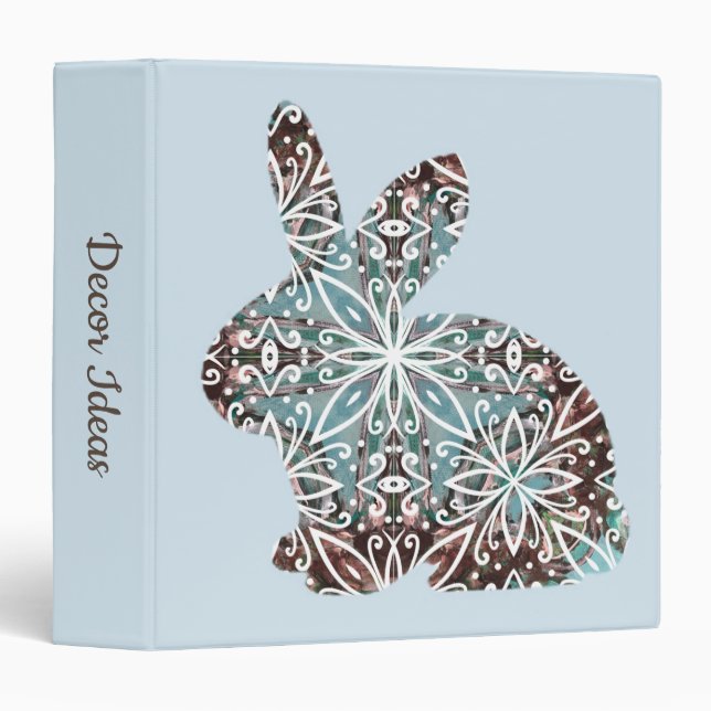 Classeur Chocolat de lapin de mandala et reliure à anneaux (Devant/Côté)