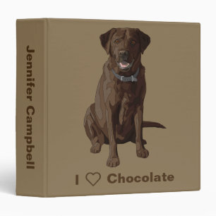 Classeur Chocolat Labrador Retriever Chien assis