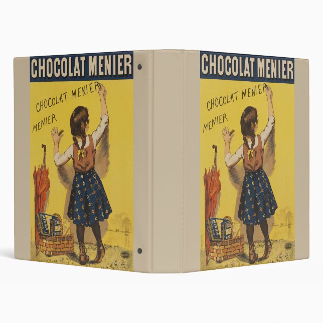 Classeur Chocolat Menier Petite fille Mur écriture (Arrière-plan)