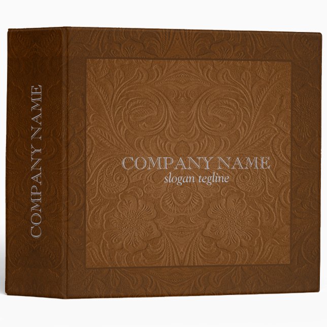 Classeur Chocolat Suede Brown en cuir (Devant/Côté)