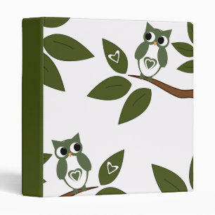 Classeur Chouette d'amour verte dans l'arbre