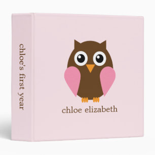 Classeur Chouette rose douce