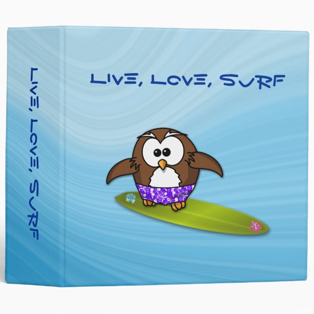 Classeur chouette surfeur (Devant/Côté)