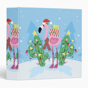 Classeur Christmas Flamingo with Cactus