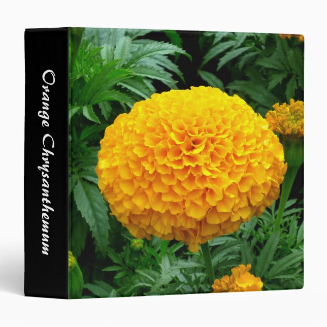 Classeur Chrysanthème orange (1,5 po) (Devant/Côté)