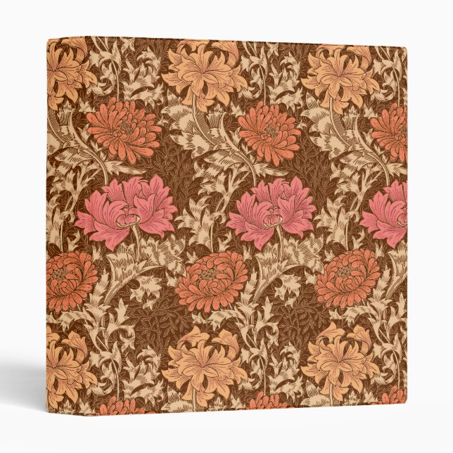 Classeur Chrysanthèmes, brun et rouille de William Morris (Devant/Côté)